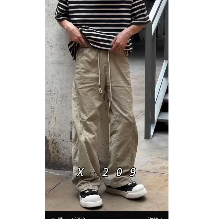 209韩版2025春夏新款时尚百搭纯色亚麻宽松显瘦休闲裤潮流日系
