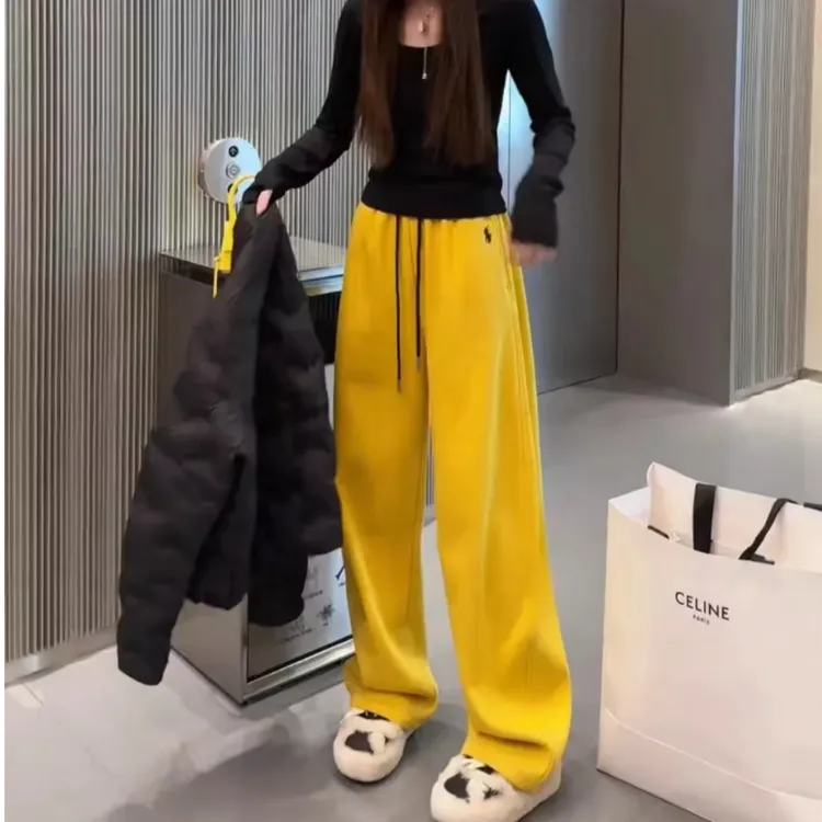 专属2468春款弯刀裤休闲高腰百搭韩版宽松舒适直筒卫裤冬季加绒