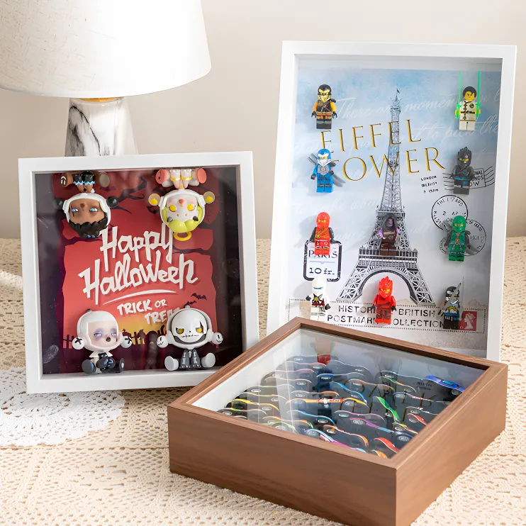 【时尚款相框】中空玻璃标本画框盲盒手办汽车收纳展示框架镂空厚框