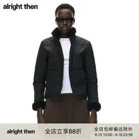 alright then立领拼接宽松正肩毛饰短款绗缝棉服