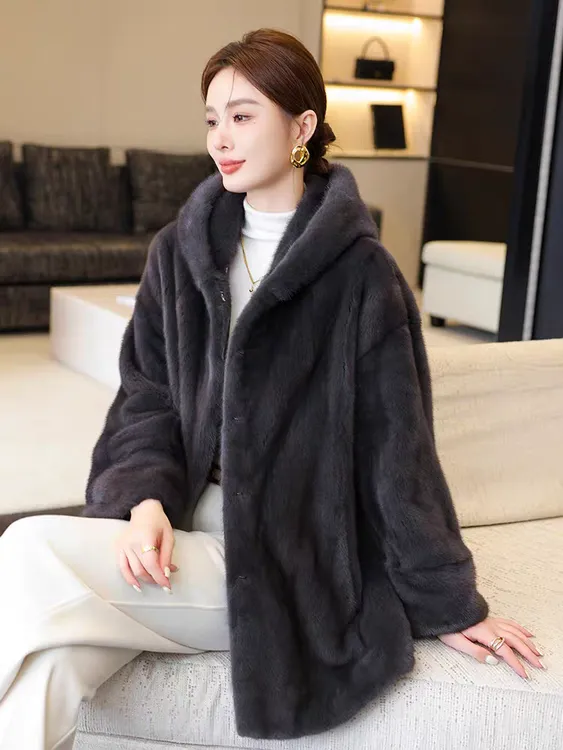 （正品金标）2025新款冬季加厚环保米兰貂女士短款外套