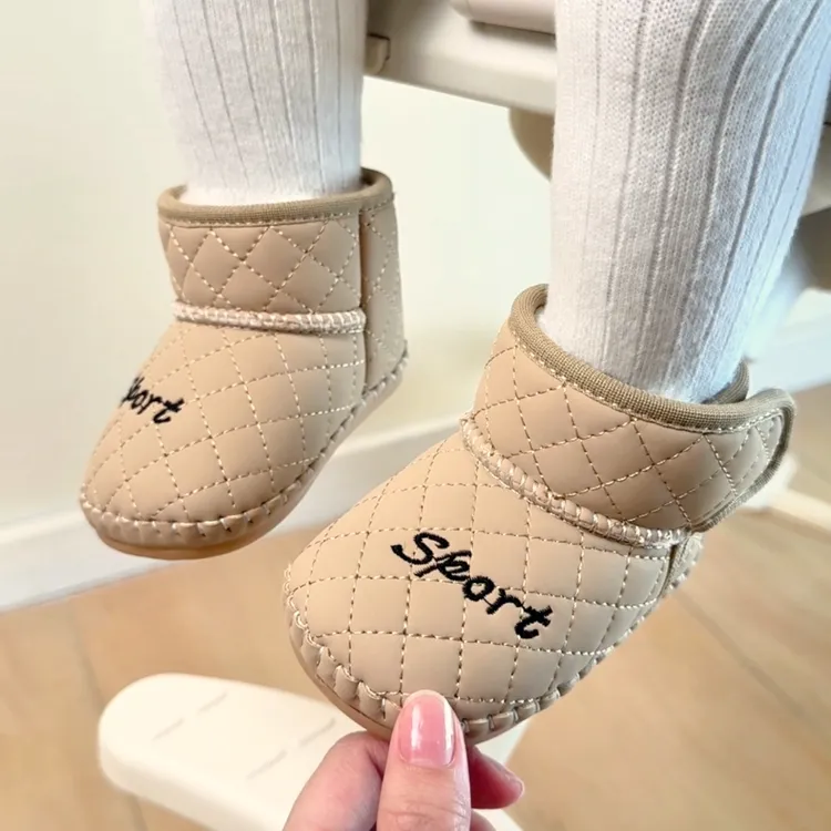 冬季婴儿棉鞋0-6-12个月保暖步前鞋新生儿宝宝鞋加绒软底雪地靴