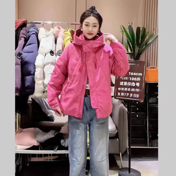 立体装饰欧美风常规款女短外套时尚女款连帽休闲女士韩版短款