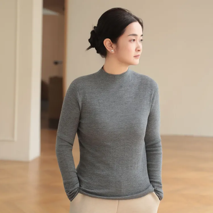 麻享【杨子纱羊毛打底衫】60支 岛精无缝一体 肌理针织打底FSY51200