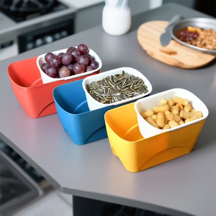 北欧懒人双层零食果盘家用瓜子盒嗑瓜子客厅零食创意沥收纳盒子