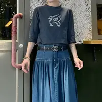BBJ  Studios｜"小猪"蓝染时尚极简百搭显瘦宽松印花重工水洗长袖T