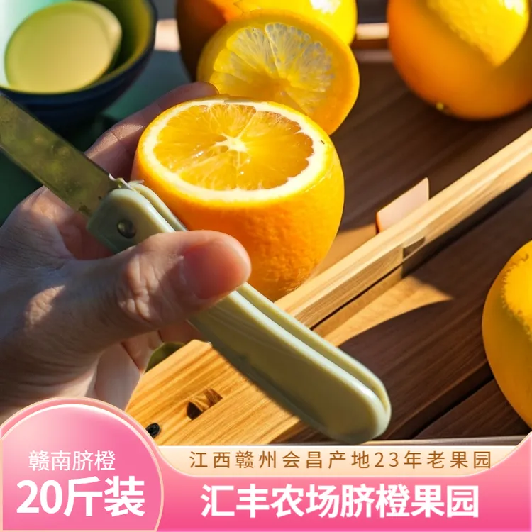 20斤新鲜赣南脐橙很甜啦会昌县汇丰农场自己家种了23年的脐橙果园