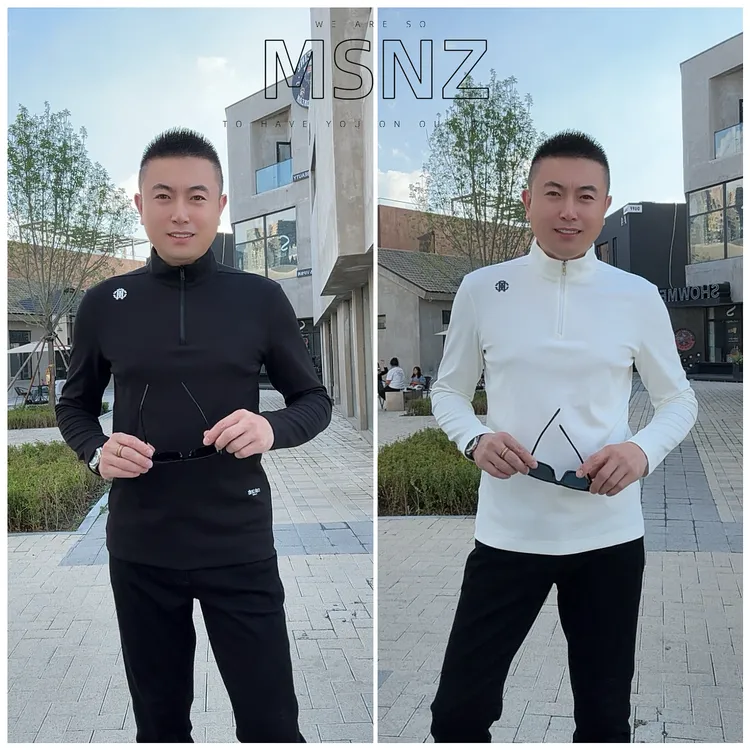 【3225】秋冬新品男士高端拉链立领T恤含羊毛莫代尔舒适柔软百搭