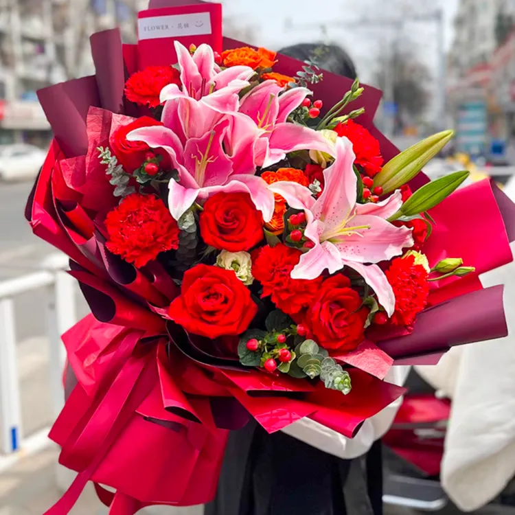 真花【送长辈父母】全国康乃馨生日礼物混搭花束鲜花同城配上门送花