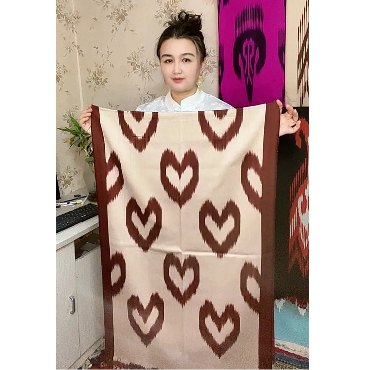 新款新疆和田艾德莱斯围巾60x180cm棉