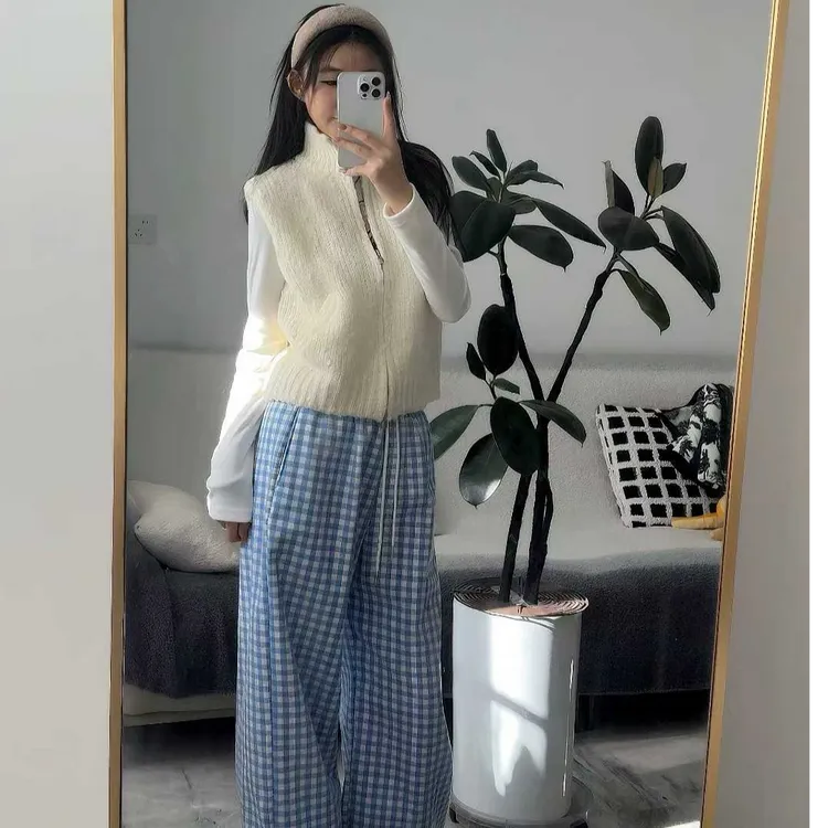 韩系ins豆豆纱高领针织开衫女2025秋新款宽松纯欲慵懒风女装网红