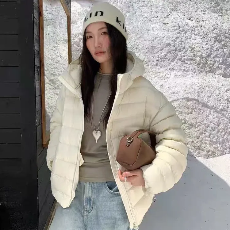 2025新款偶或时尚休闲百搭云朵泡芙感棉服连帽棉服外套冬