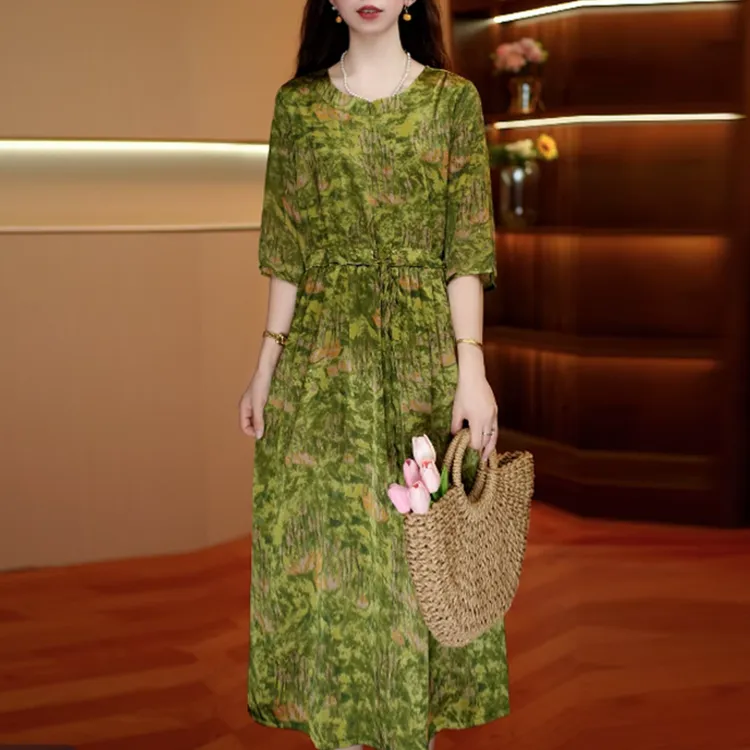 C2703女装连衣裙气质时尚夏季休闲中长款裙子