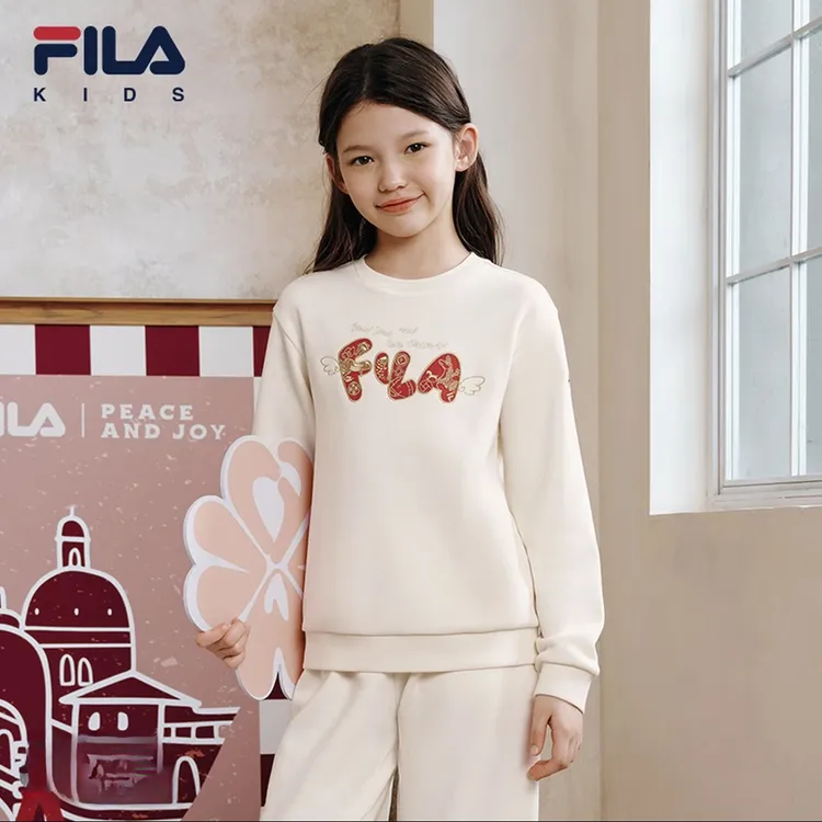 【新年款飞马刺绣】斐乐26年童装套头卫衣潮流百搭K51B611201