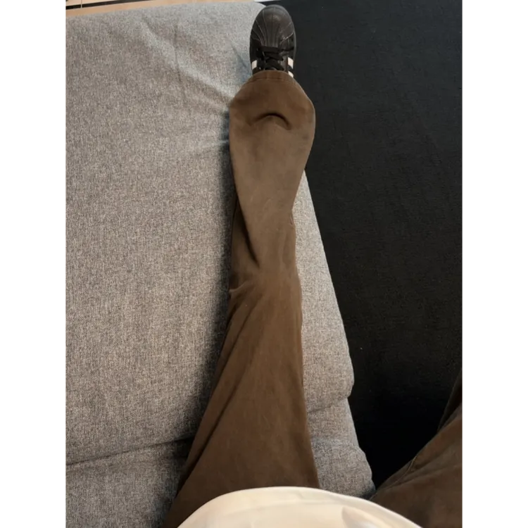 美式复古净版纯色cleanfit纯棉牛仔裤男秋季半松紧腰潮牌微喇裤子