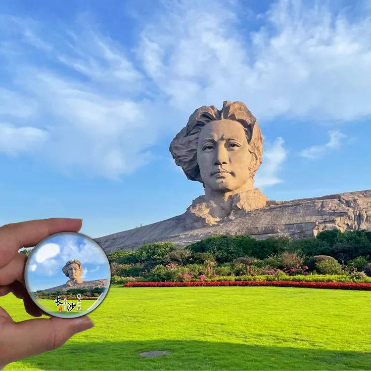 湖南冰箱贴水晶玻璃磁贴长沙橘子洲郴州凤凰古城张家界旅游纪念品