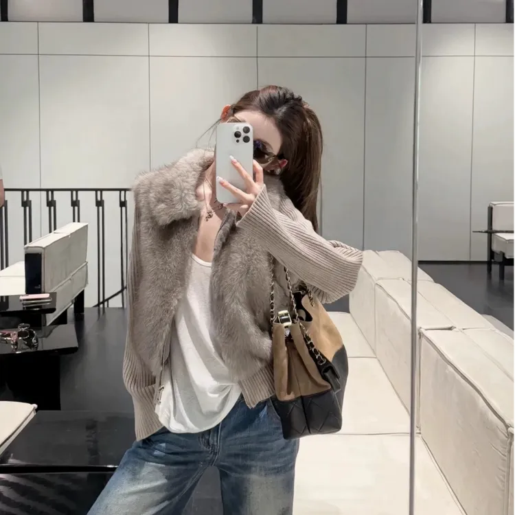 2025冬季新款显瘦可拆卸复古针织外套马甲女1015