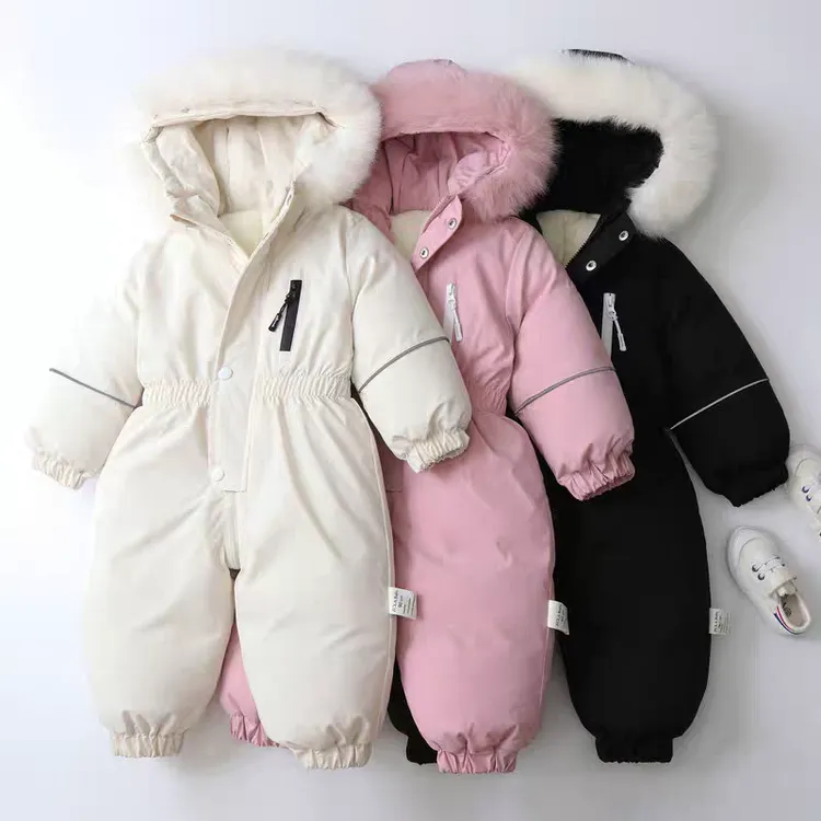 保暖加厚男童宝宝滑雪服连体衣女宝宝爬服2025冬季新款童装连身衣