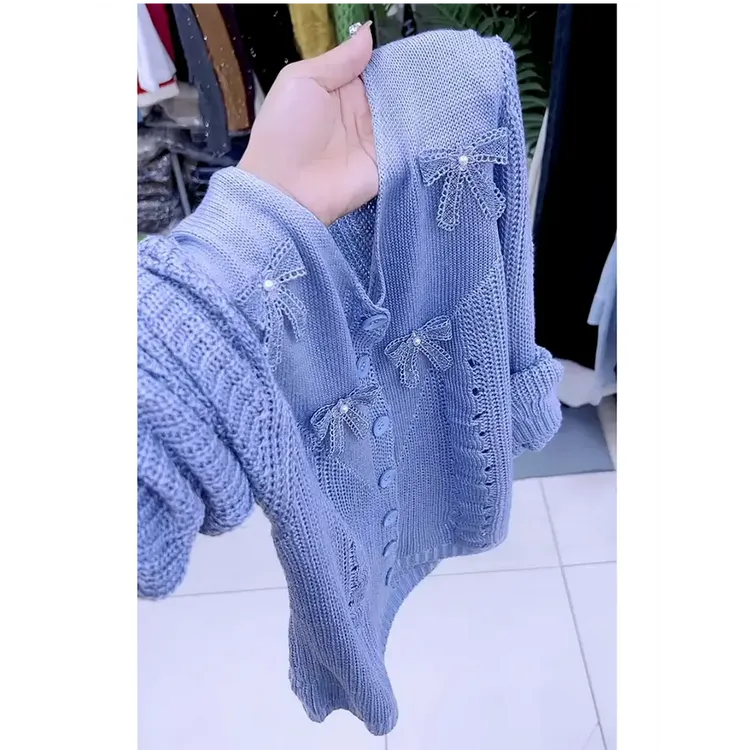 减龄洋气多巴胺设计感蝴蝶结针织衫上衣休闲时尚气质穿搭2025新款