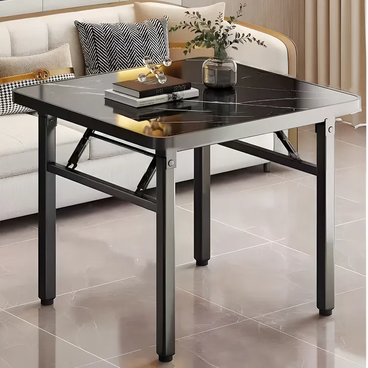 折叠桌子简易家用吃饭出租屋正方形餐桌可折叠饭桌地摊矮桌摆摊桌