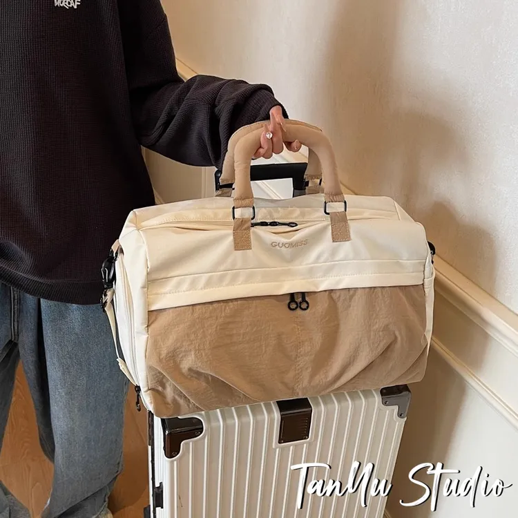 探屿大容量手提旅行包时尚短途行李包旅游轻便干湿分离运动健身包