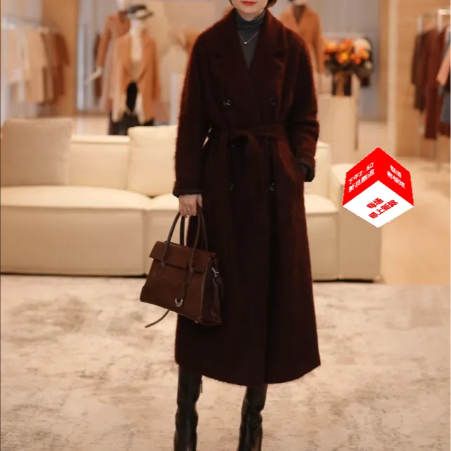 【老板娘自留金标至尊大衣】温暖纯耗牛绒翻领大衣8S00D0009