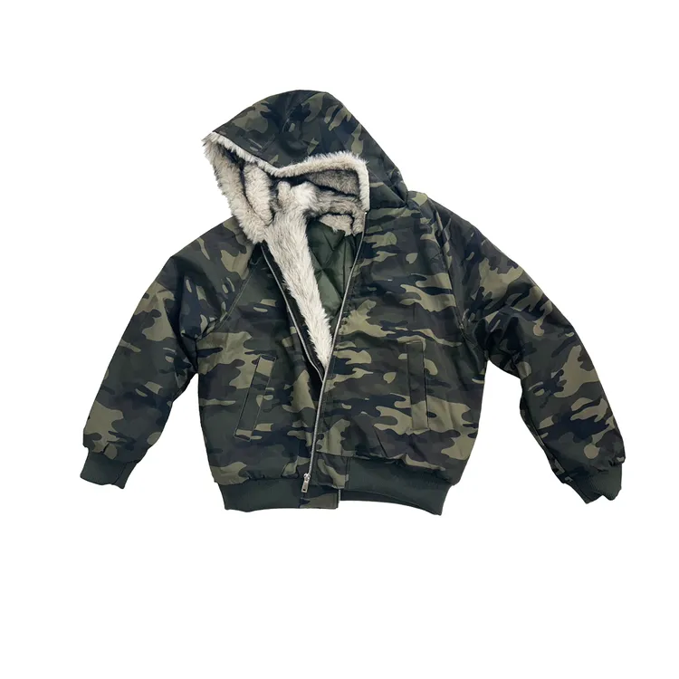 Dehz25FW迷彩座山雕2/2斜纹连帽棉服男士冬季加厚保暖棉衣外套