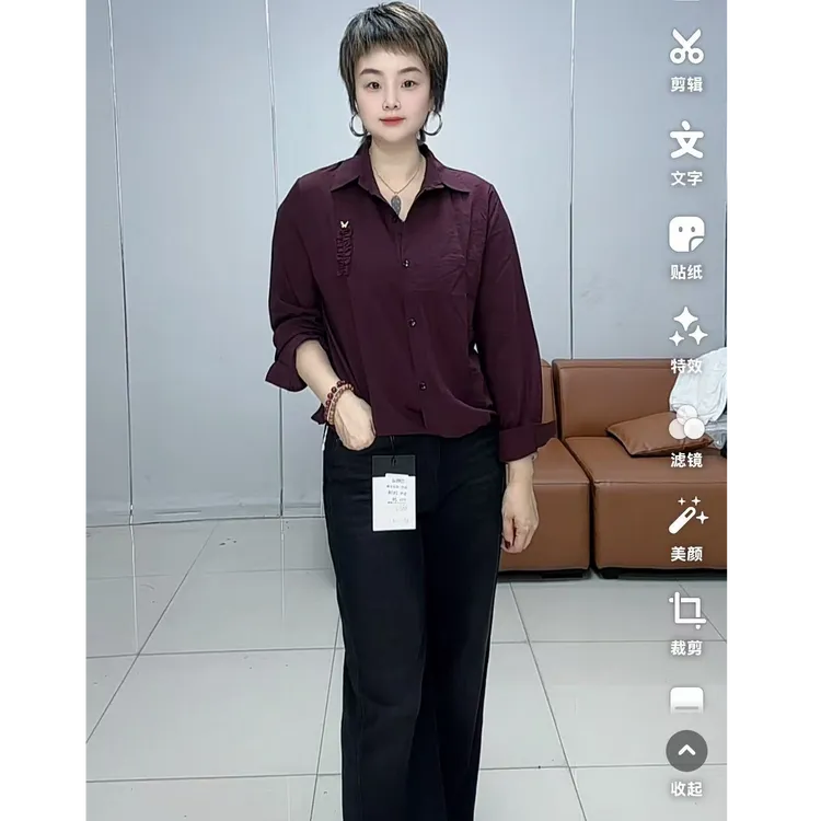 小施家韩版气质设计感显瘦衬衫8863