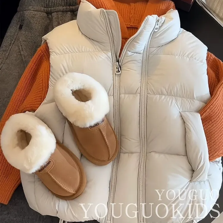 儿童马甲秋冬装2025新款男女生加厚保暖背心中大童洋气夹棉马夹潮