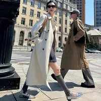 2025秋高级感双排扣风衣女中长款休闲过膝大衣春秋英伦风气质外套