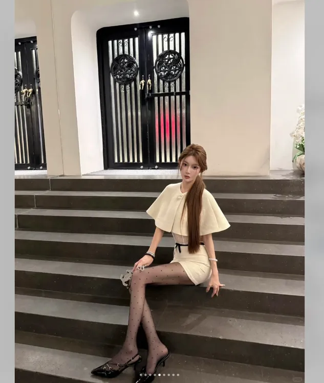 高级感气质外套女2025秋季新款显瘦半身裙套装