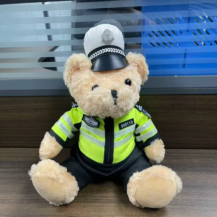 交警小熊铁骑警察网红泰迪熊公仔毛绒玩具送男友礼物