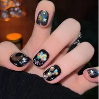 【星语神话（黑色）】纯手工美甲10片装  轻奢气质