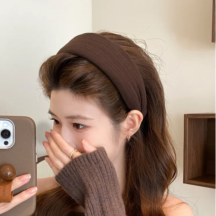 韩版条纹布艺宽边发箍女2025新款压发头箍高级感洋气时尚发卡头饰