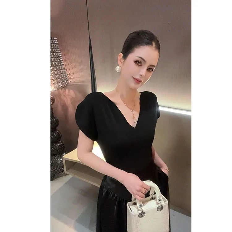 （回馈 卡码拍大）冰麻曲珠针织爱心 短袖上衣休闲百搭夏季