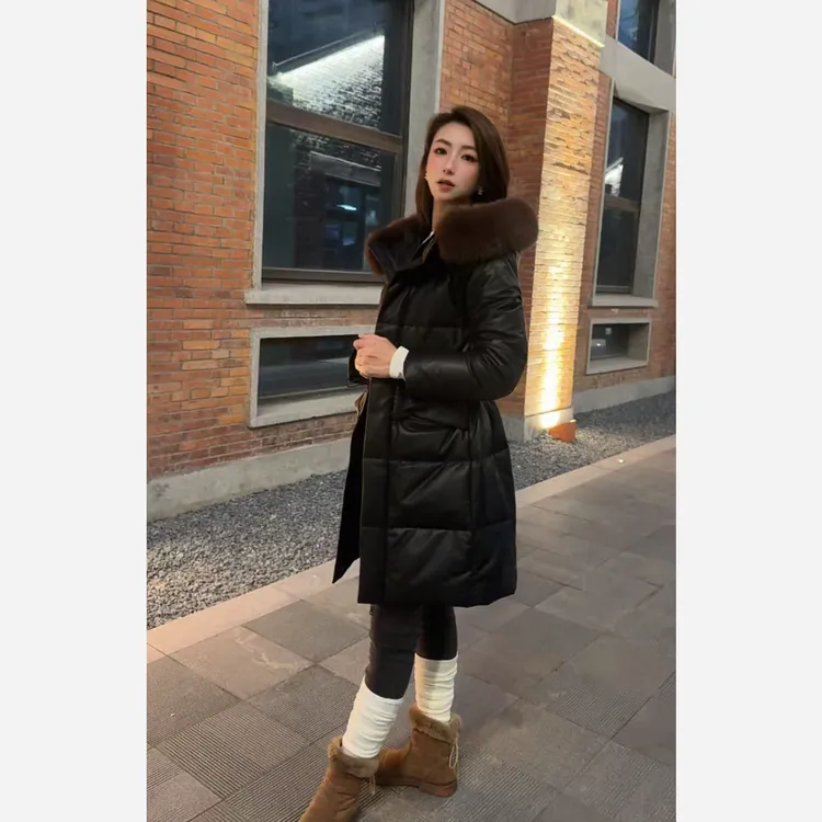 2025新款狐狸毛领冬季轻质风皮衣女装外套冬装韩版88706