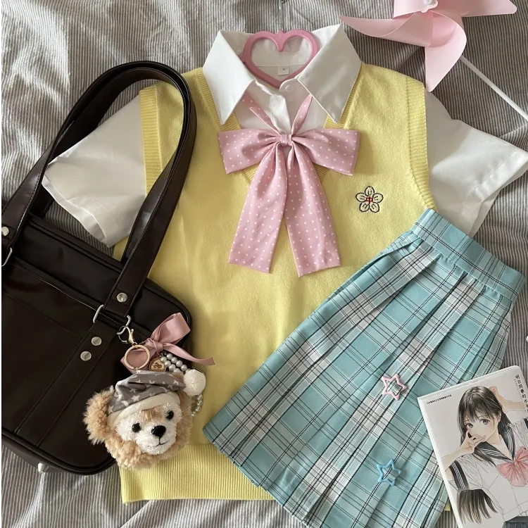 【薄荷味】肥猫jk制服校供原创格裙学院风女百褶裙短裙显白绿色夏