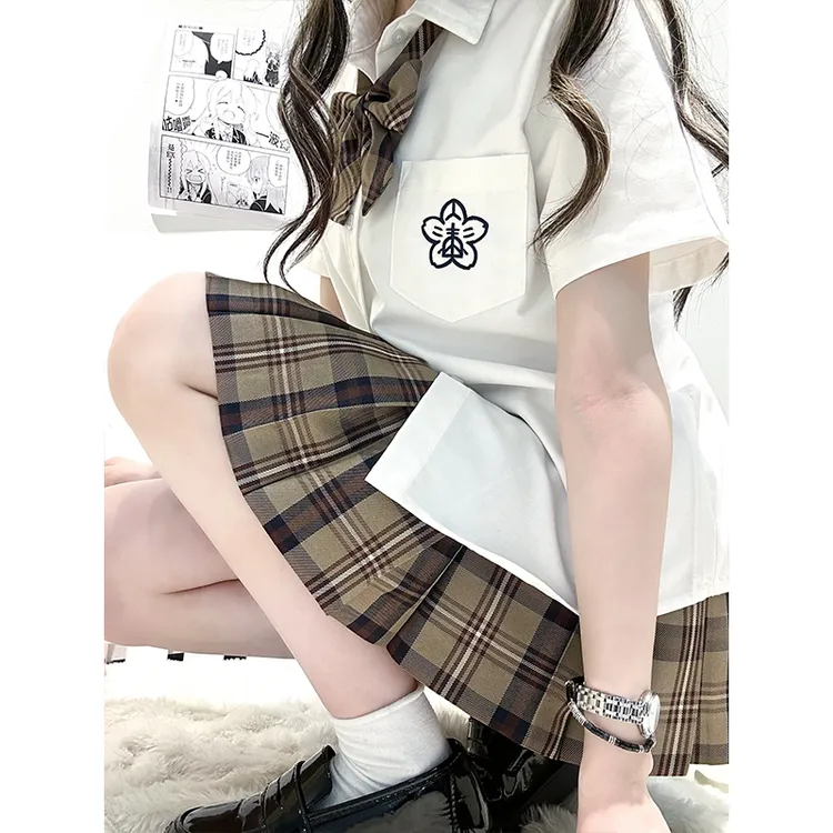 「小棕」jk制服正品百褶裙大格子jk格子裙高腰百搭百褶短裙女学院