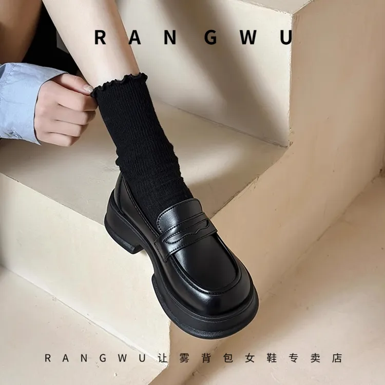小皮鞋女2025春季新款英伦风jk粗跟厚底乐福鞋女学院休闲百搭单鞋