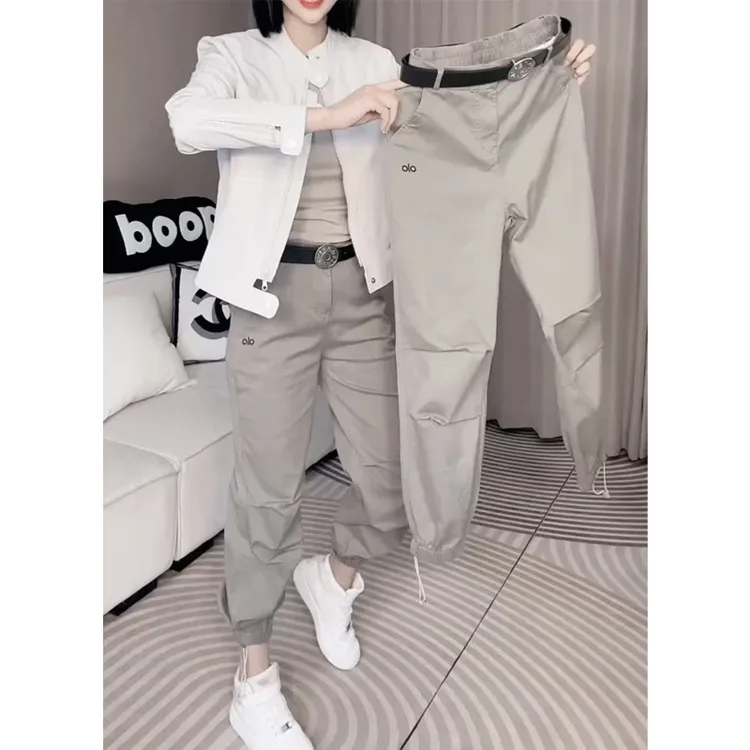 高腰时尚百搭休闲牛仔裤女2025夏季新款宽松潮流八分运动束脚裤子