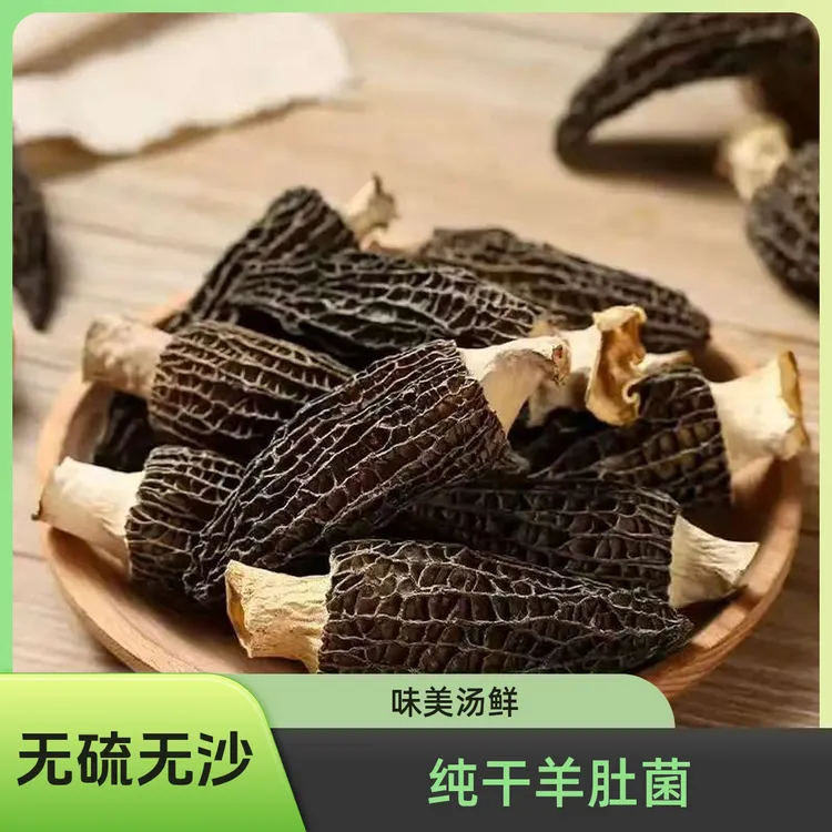 农家羊肚菌头茬十足干无硫熏无泥沙煲汤好食材汤鲜味美