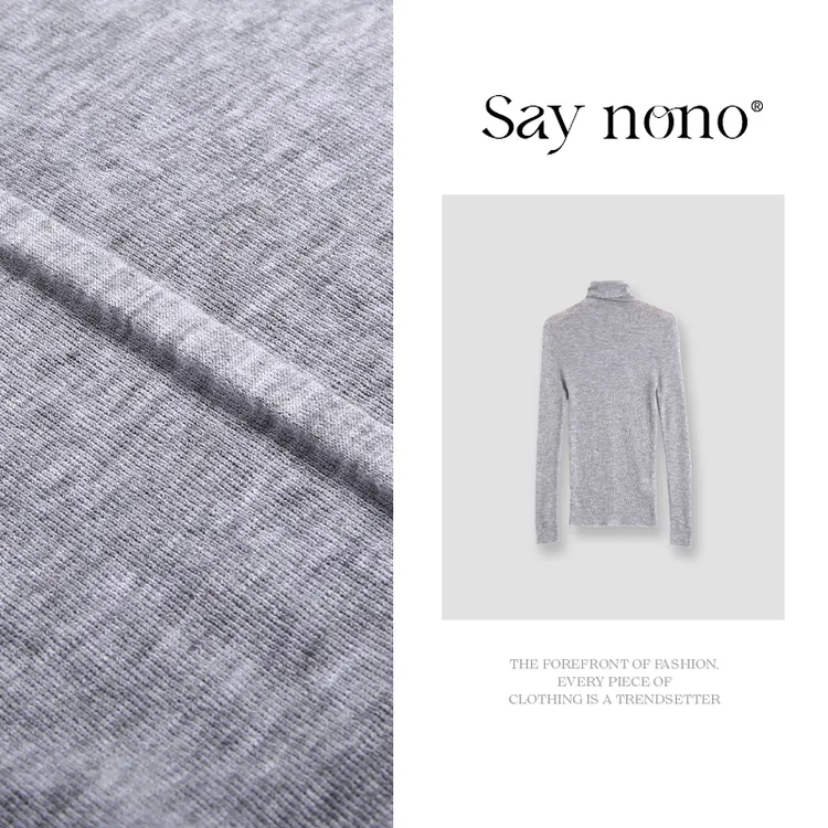 懒猫nono│Saynono 超细水溶羊毛高领长袖上衣/XXMC24QD15