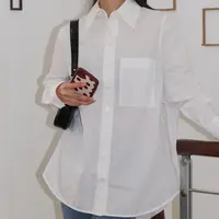 宝丫轻奢  T女式时尚宽松口袋翻领纽扣式长袖衬衫K3880
