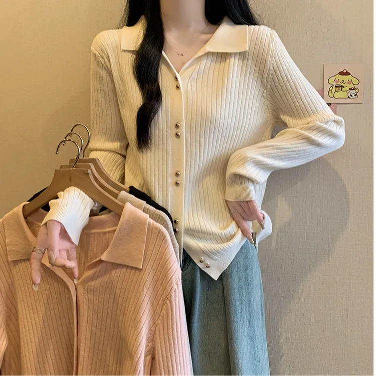 春季显瘦长袖拼接外穿打底针织衫春秋外搭薄款针织衫宽松洋气上衣