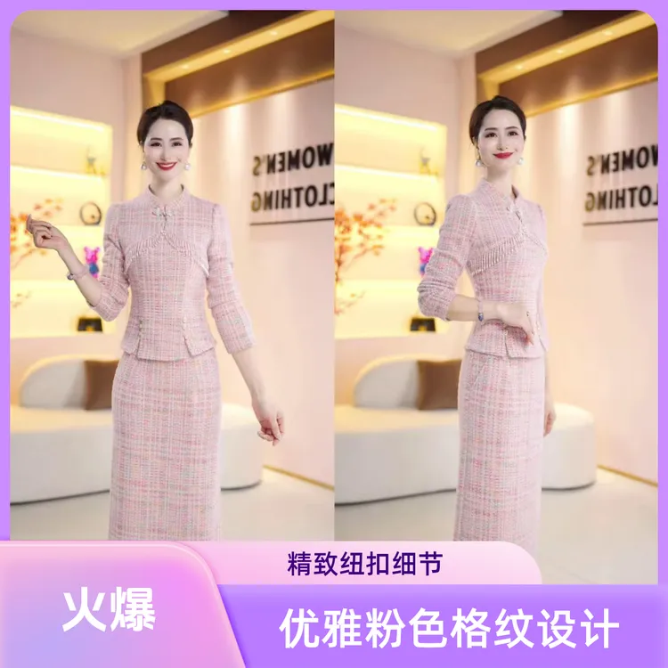 丹思俪2025秋季新款时尚遮肉显瘦显高显白气质百搭两件套8729