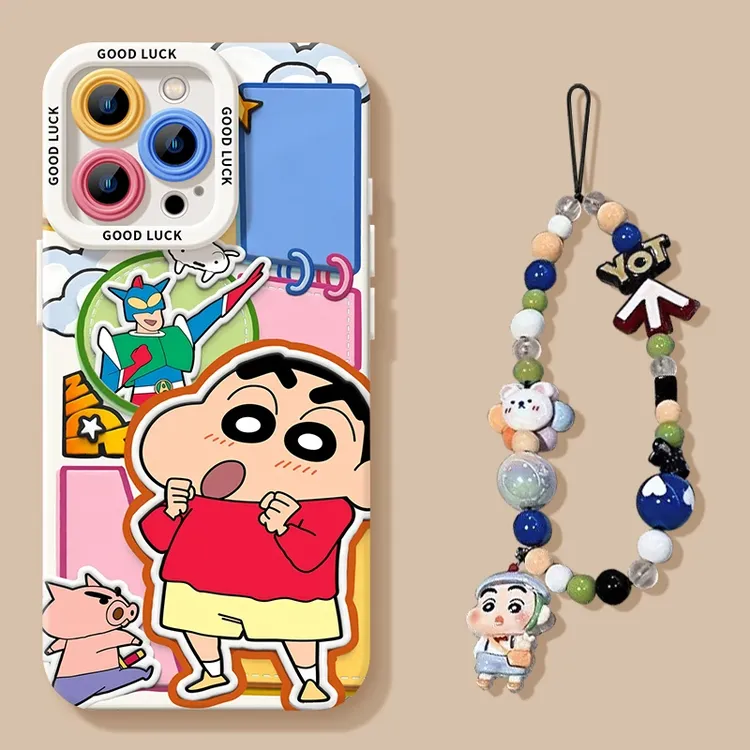 卡通动漫蜡笔小新适用苹果13/14/15/16promax手机壳磨砂软壳款