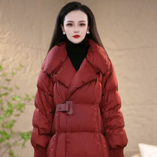 新款气质冬季宽松加厚保暖高端轻奢洋气白鸭绒羽绒服M-2XL