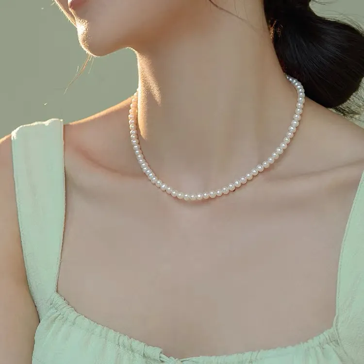 爱源珠宝 链子925银  经典珠珠项链-XL001时尚简约百搭生日礼物