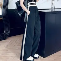 侧条纹休闲裤 运动风阔腿裤