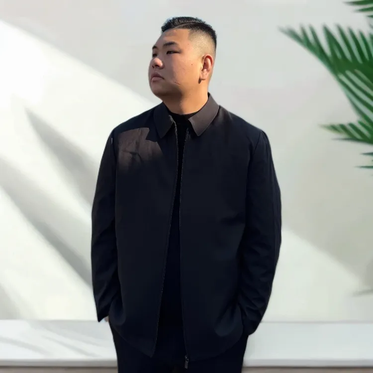 震浩大码翻领商务可脱卸羽绒服